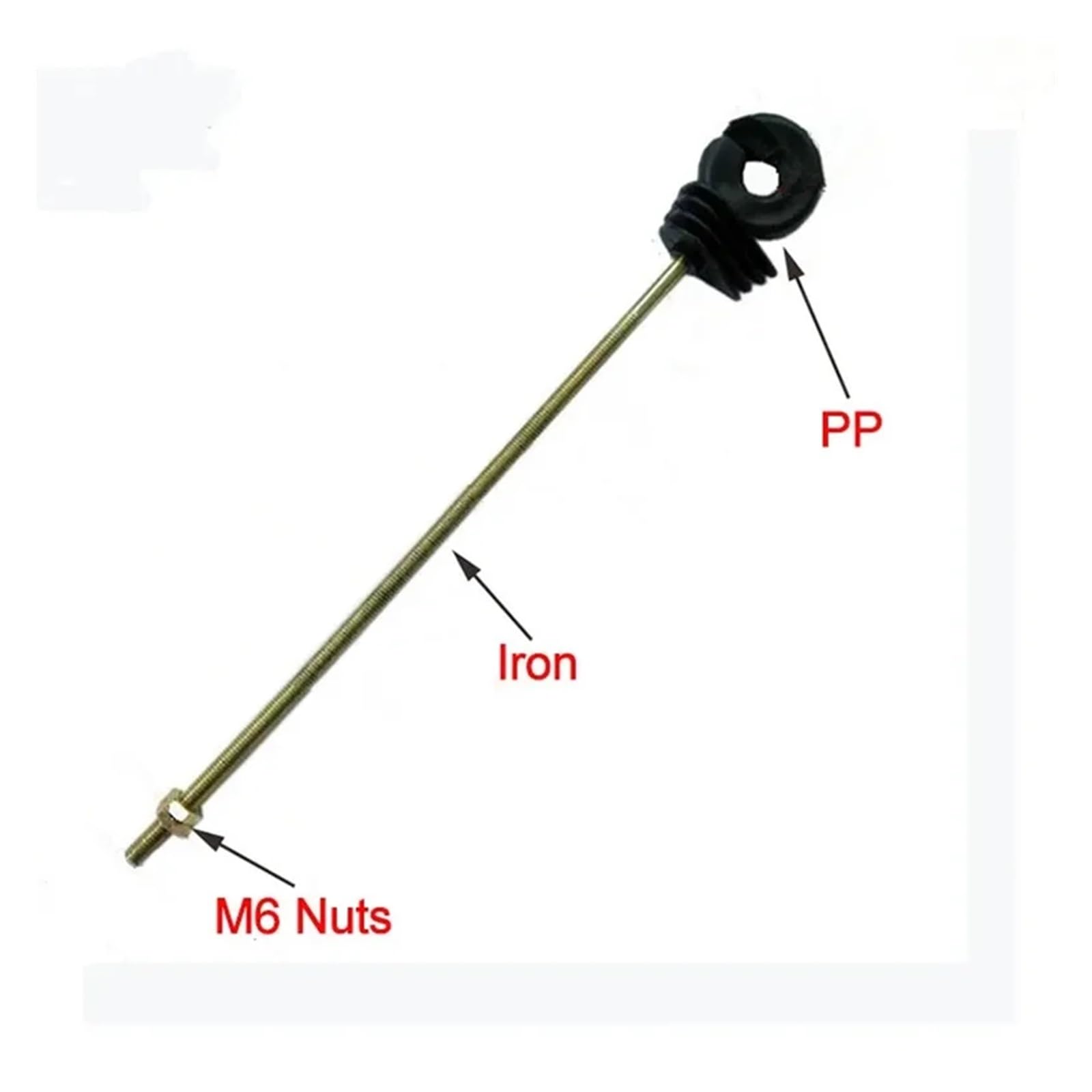 Aislador de Anillo de 20 Piezas, PP, Resistente a los Rayos UV, for Granja de Animales, Poste de Madera de Acero Negro, Alambre de Tornillo, aisladores de Cerca eléctrica de Larga Distancia