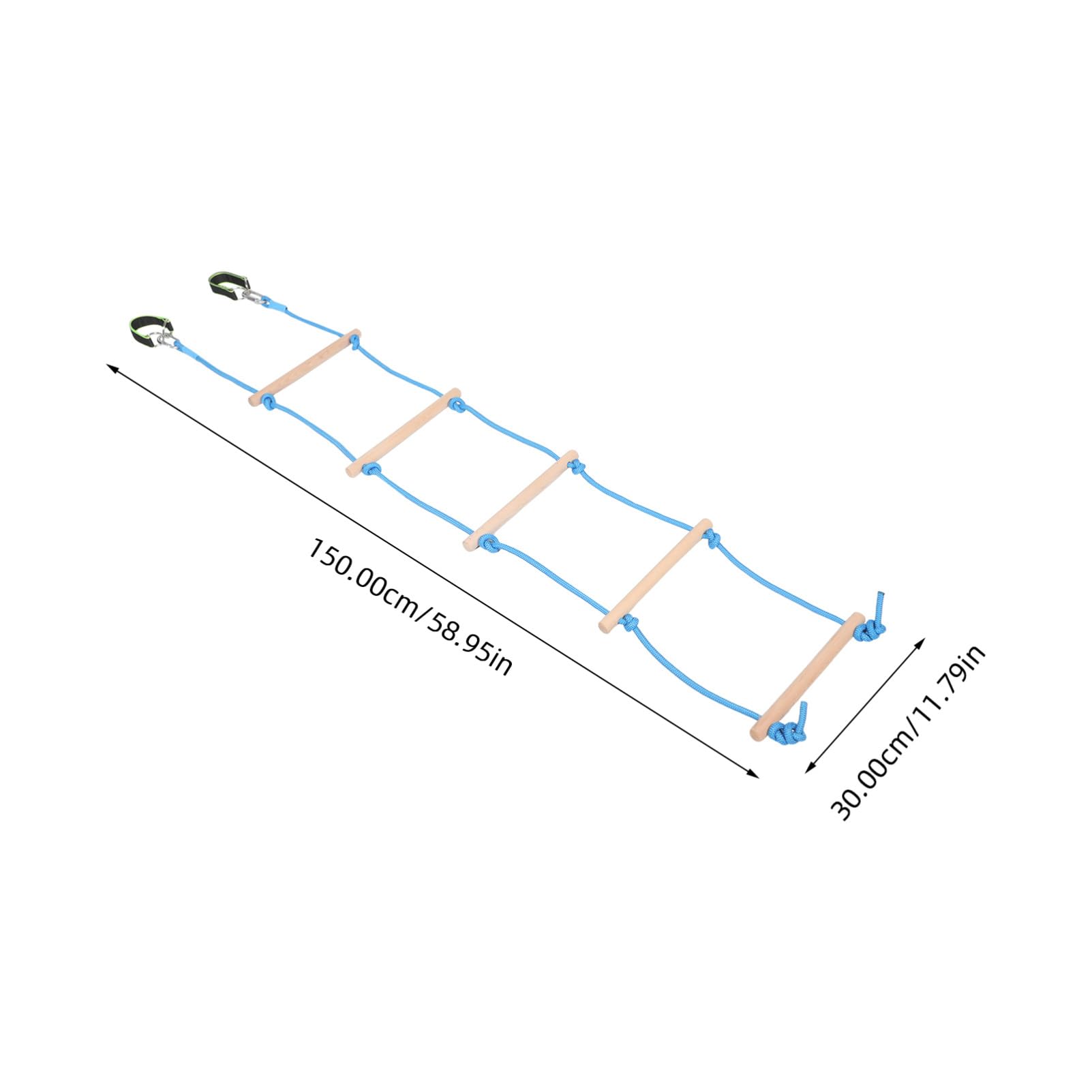KICHOUSE Boys and Girls Wooden Ladder Rope Climbing Ladder for Tree House Boys and Girls Outdoor Playset Accessory