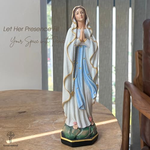 Estatua Virgen María 10 pulgadas pintura hecha a mano miniatura 3