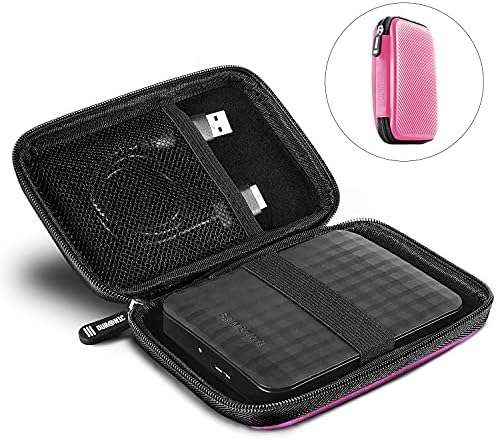 Duronic Hard Drive Case HDC2 /PK | PINK | Portable EVA Storage Pouch for External Hardrive & Cables | Lightweight & Protective | Suitable for WE/Western, Toshiba, Buffalo, Hitachi, Seagate, Samsung