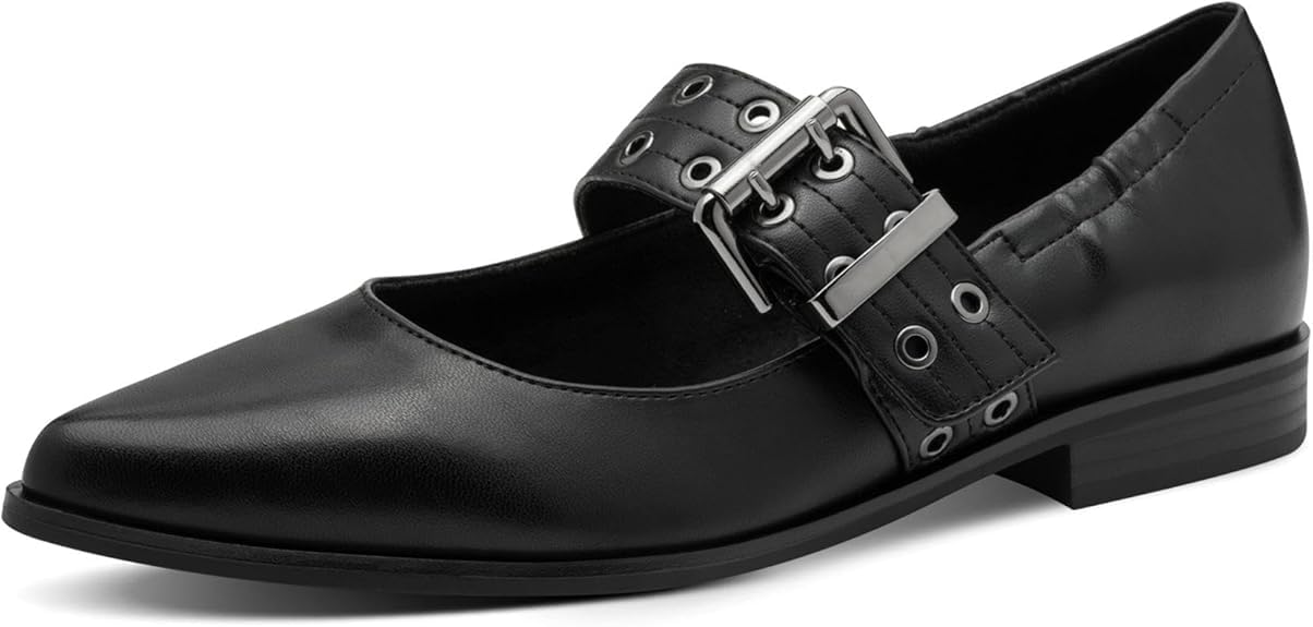 MARCO TOZZI Women's Ballerinas 2-22128-45 Ballet Flat, Black, 7.5 UK