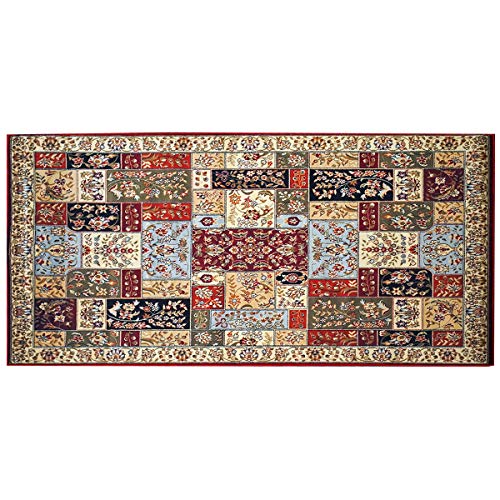 OUTGYM European Nobal Rug Traditioneller Marokkanischer Wohnzimmerteppich Grün Rot Beige Diamantmuster Teppich 160 * 230…