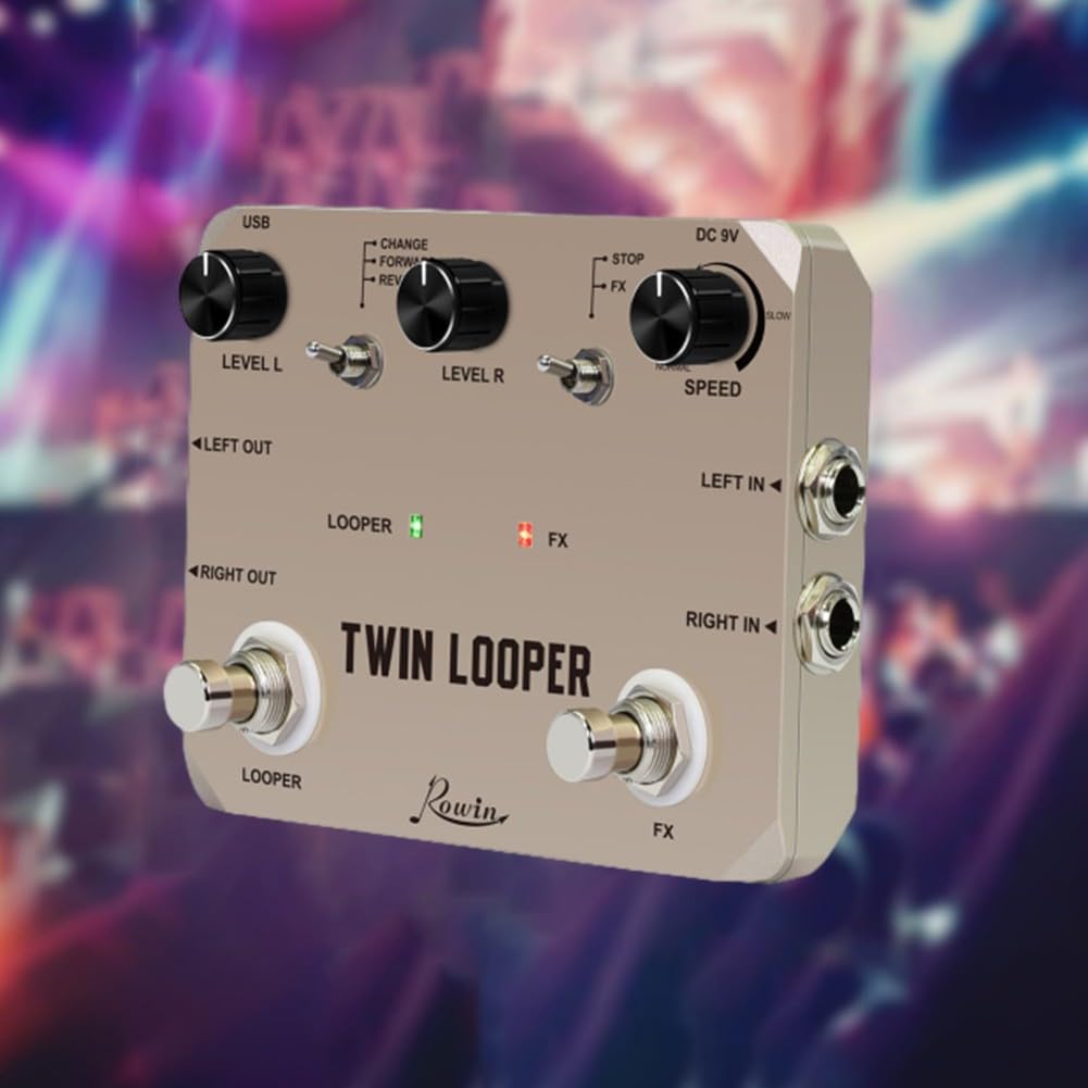 Pedale Looper per Chitarra Elettrica, Loop Station, 11 Modalità, Registrazione 10 Min, Reverse Play, True Bypass, Custodia in metallo, per musicisti