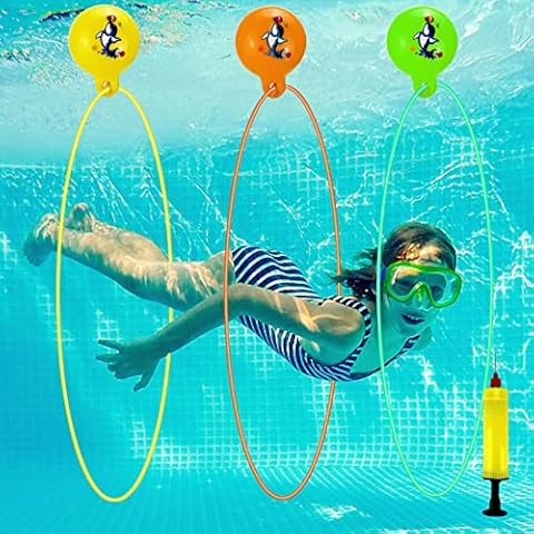Xloey Pool Rings for Diving,3Pcs Swim Through Rings for Pool, Diving Toys for Pool, No Assembly Required,for Underwater Training, Water Swimming Party… Cover