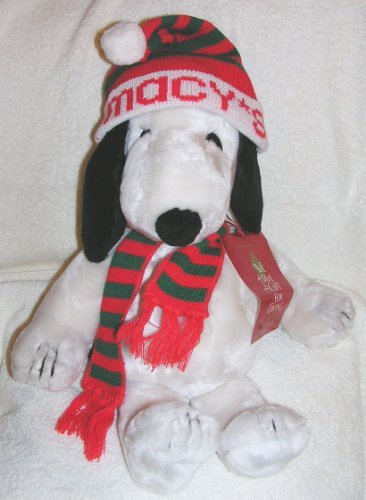 Peanuts 18 Macy's Plush Snoopy with Knit Hat and Scarf by Macy's Department Store