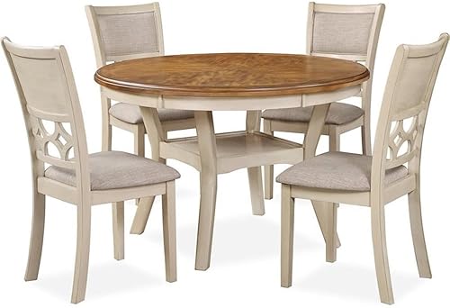 Miniatura 3 de New Classic Furniture Mitchell - Juego de comedor de 5 piezas con 1 mesa y 4 sillas, beige y marrón Beige y marrón,marrón