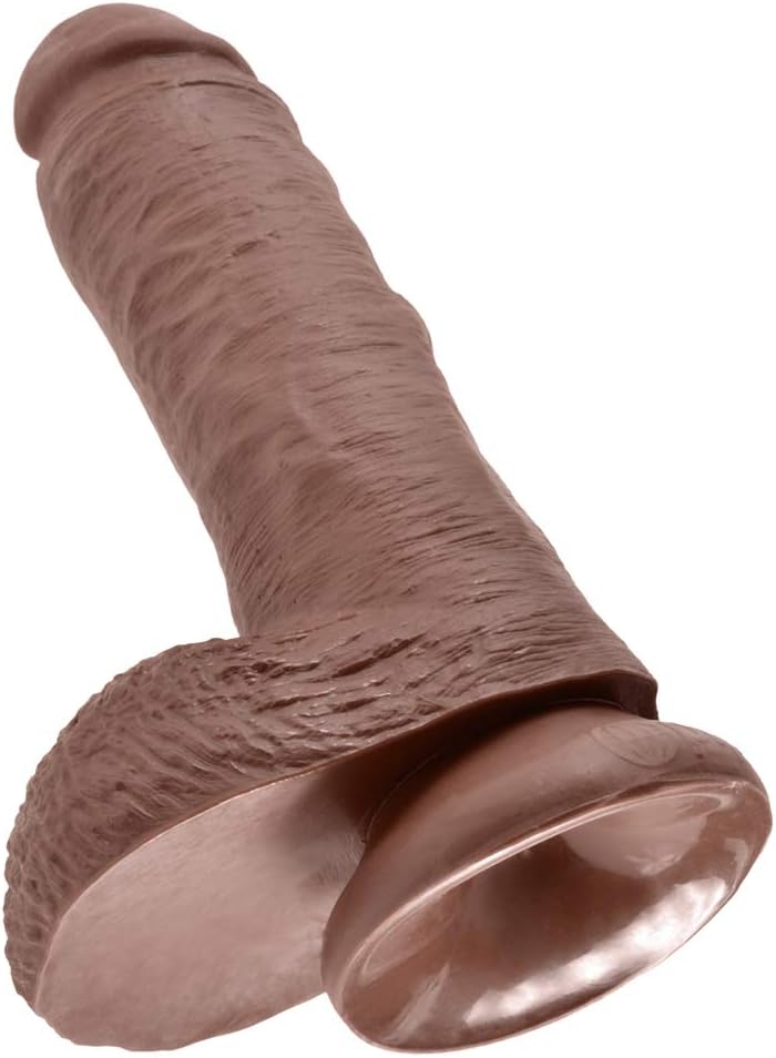Pipedream King Cock with Balls, Brown, 8 Inch