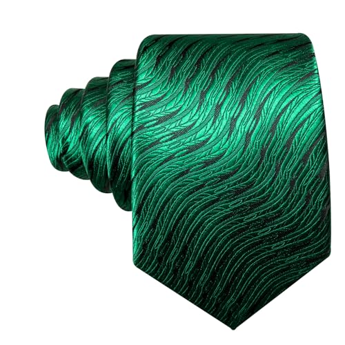 Image of Barry.Wang Man Stripe Ties Set Silk Woven Pocket Square Necktie Cufflinks Formal Party Business