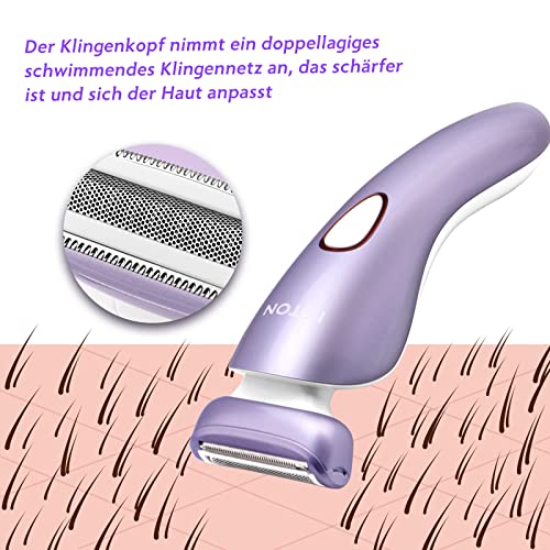 Damenrasierer Elektrisch Nass und Trocken, Bikini-Trimmer Intimbereich, Rasierer Damen Elektrisch für Frauenhaar, Beine… - Image 5