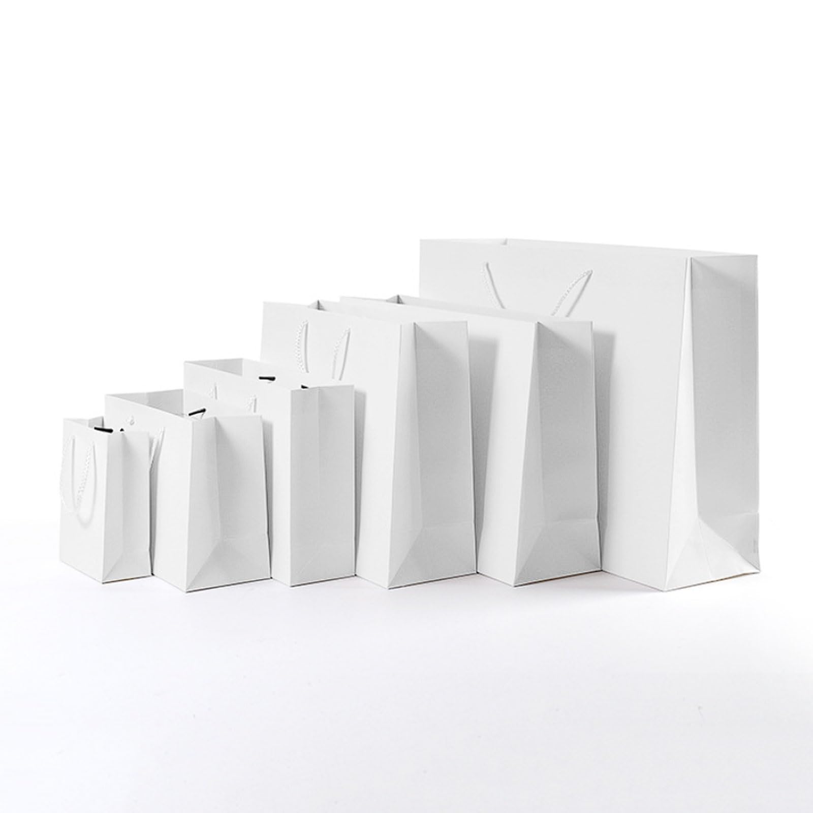 20er-Pack robuste Tragetaschen aus weißem Karton for Bekleidungsverpackungen, Brillen und Kosmetiktaschen mit Baumwollseilgriff(25 * 13 * 32cm)