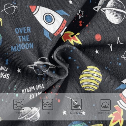 Boys' Exclusive Briefs Toddler Underwear 95% Combed Cotton Boxerbriefs 2T Space Rocket and Planet 443