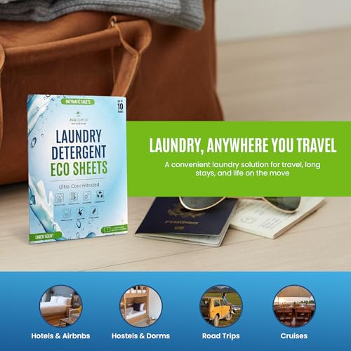 Image of Eco-Friendly Travel Size Laundry Detergent Sheet 10 Load Ultra Concentrated