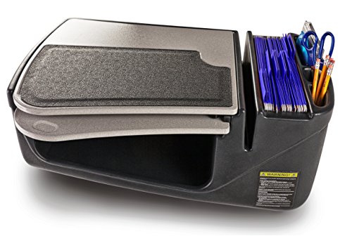 Image of AutoExec GripMaster Car Desk for Your Vehicle Workstation and Mobile Office, Grey with 400 watt Power Inverter | Vehicle Workstation, Mobile Office, 400 Watt Power Inverter
