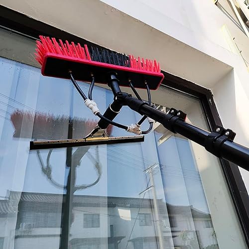 Teles zestaw do czyszczenia szczotek dachowych zasilany wodą, wysuwany środek do czyszczenia okien do paneli słonecznych i dachów szklarniowych, idealny do roztworów czyszczących o dużym zasięgu