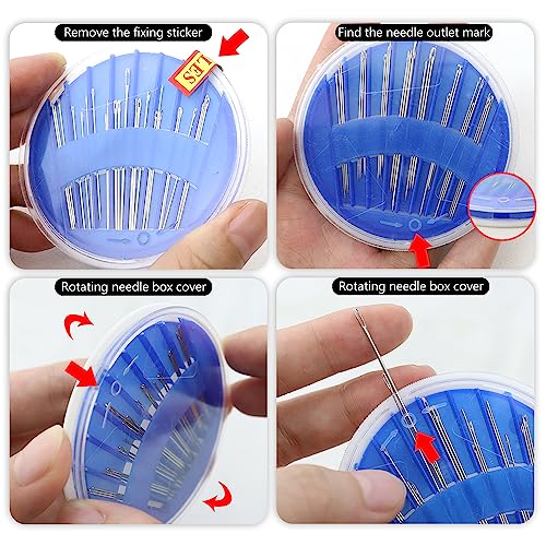 25 Pack Premium Hand Sewing Needles, Sewing Needle Hand Work Sewing Needle and Thread Box Set Accessories for Handsewing Large Eye Stitching Needles for Sewing Repair Embroidery Needles - Image 4