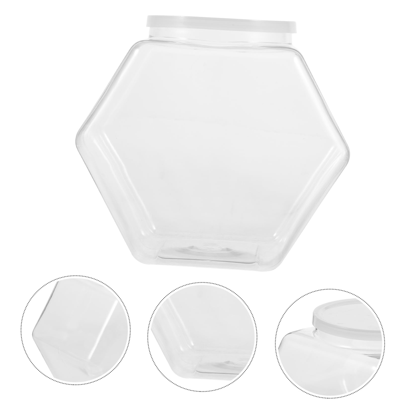 Gatuida Set di 2 Barattoli Esagonali in Plastica Bianco da 3800 Ml