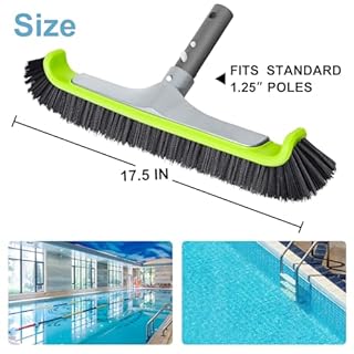 Sepetrel Upgraded Pool Brush Head for Cleaning Pool Walls,Heavy Duty Inground/Above Ground Aluminum Swimming Pool Scrub Brushes with Curved Ends & Premium Strong Bristle