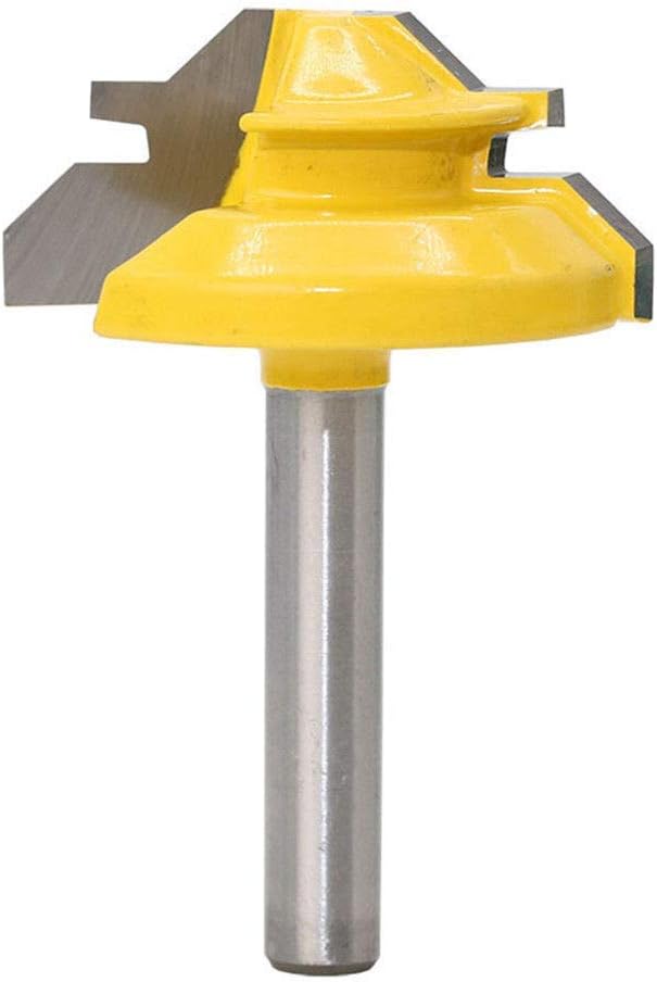 45 Degree Shank Lock Miter Router Bit Tungsten Woodworking Cutter 1/4" 1/2" (1/4")