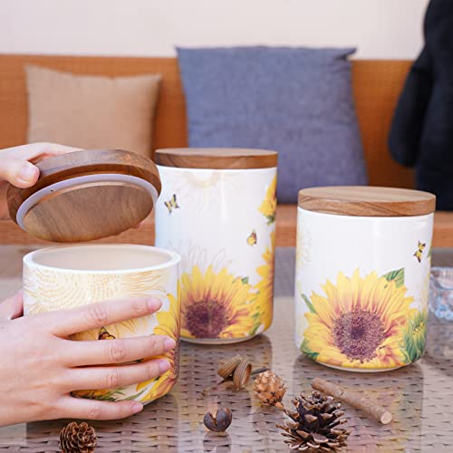 Sunddo Sunflower Ceramic Canister Set