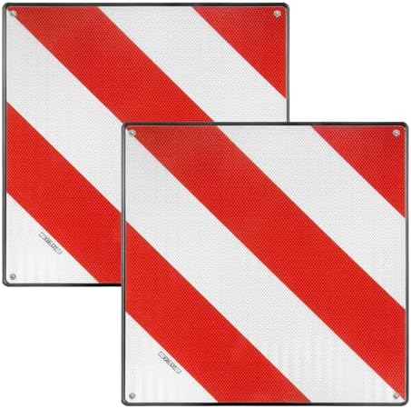 Señal V20 Homologada 2PCS, Placa V20 Portabicicletas y Carga Saliente, Panel V-20 Plástico ABS, Flexible y con Protección Anti Ara...