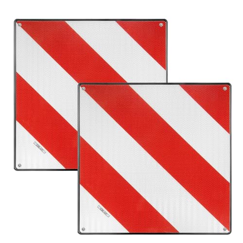 ENERFERO Señal V20 Homologada 2PCS, Placa V20 Portabicicletas y Carga Saliente, Panel V-20 Plástico ABS, Flexible y con Protección Anti Arañazos.50 X 50 cm HOMOLOGADA.