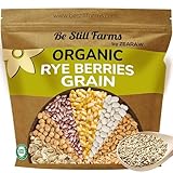 Organic Rye Berries Bulk (5.8 lb) - Whole Rye Grain Seeds by Be Still Farms - Rye Kernels Great for Flour, Bread, Cereal - High in Fiber & Protein | USA Grown | USDA Certified | Vegan | Non-GMO
