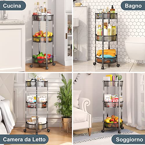 Innotic Carrello da Cucina a 3 livelli, Carrello