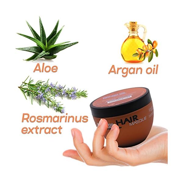 Moroccan Argan Oil Hair Mask - Sulfate Free, Anti Frizz Hydrating Care for Women and Men - Deep Moisturizing Conditioner Treatment for Color Treated, Curly, Damaged, Frizzy and Dry Hair