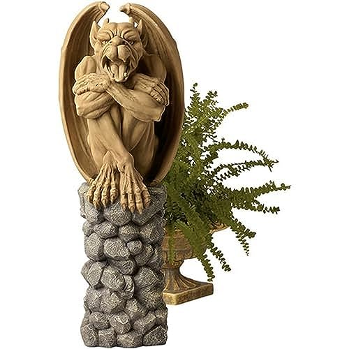 Design Toscano NG33967 Trystan, Gargoyle Sentry of the Night Sculpture,two tone stone