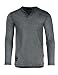 ZIMEGO Dream Supply Mens Long Sleeve V-Neck Henley Oil Wash Contrast Seam Vintage Shirt
