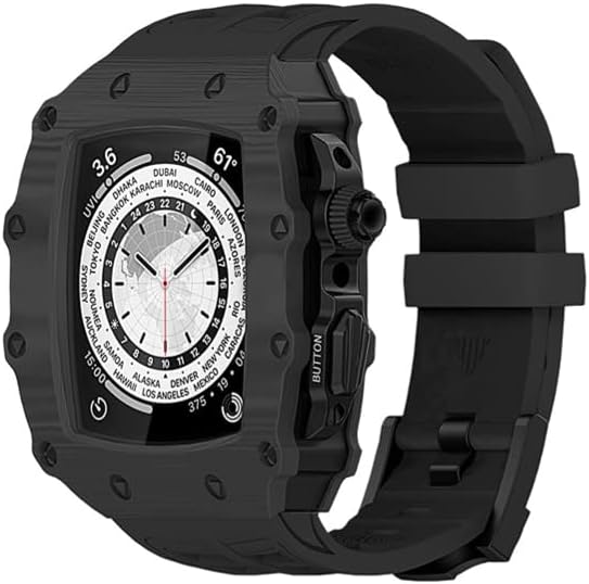 Miniatura 4 de INFRI Carbon Fiber Modification Kit Strap For Apple Watch Band 45mm 44mm Rubber Bracelet Wristband For iWatch 8 7 SE 6 5 4 Mod Kit Belt