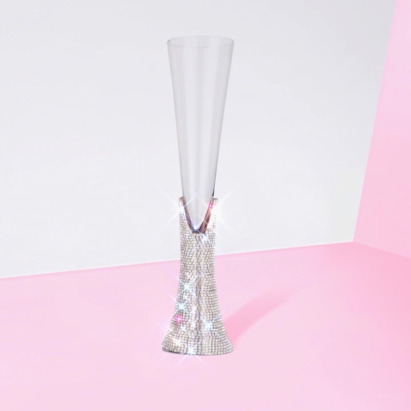 TISHAA Bling Rhinestone Champagne Glasses Set – Elegant Crystal Glass with Artificial Diamonds – 150ml Capacity, Perfect for Weddings, Anniversaries, Christmas (Single Champagne Glass) - Image 6