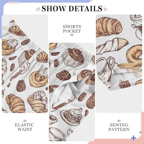 Pajama Bottoms, Sweet Foods Pattern Pajamas Pant Lounge Wear Sleep Long Pants Casual Sleepwear Pjs4