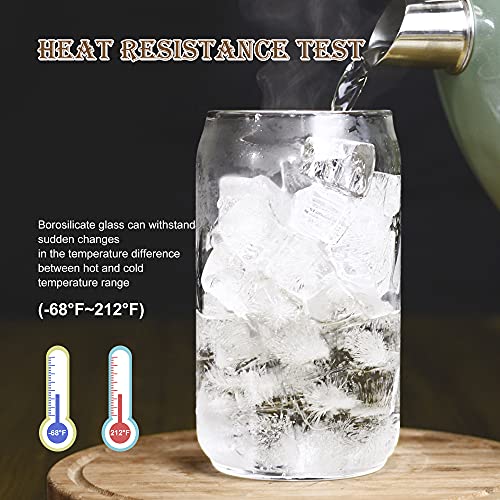 Bavel Large Beer Glasses,20 Oz Can Shaped Beer Glasses Set Of 4,Elegant Shaped Drinking Glasses Is Ideal Gift,Tumbler Beer Glasses Great For Any Drink And Any Occasion #TOP6