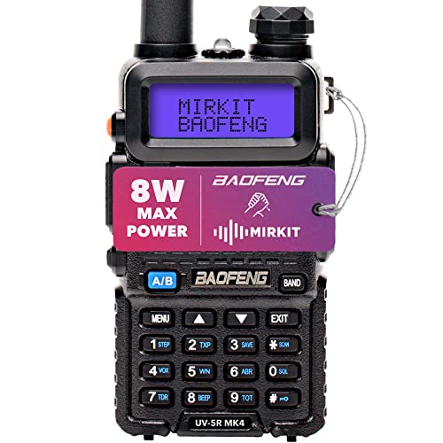 Mirkit Ham Radio Baofeng Uv-5R Mk4 8 Watt Max Power Two Way Radio With 1800 Mah Li-Ion Battery Pack And Mirkit Lanyard For Your Baofeng Radio And Mirkit Software For Walkie Talkie #TOP16