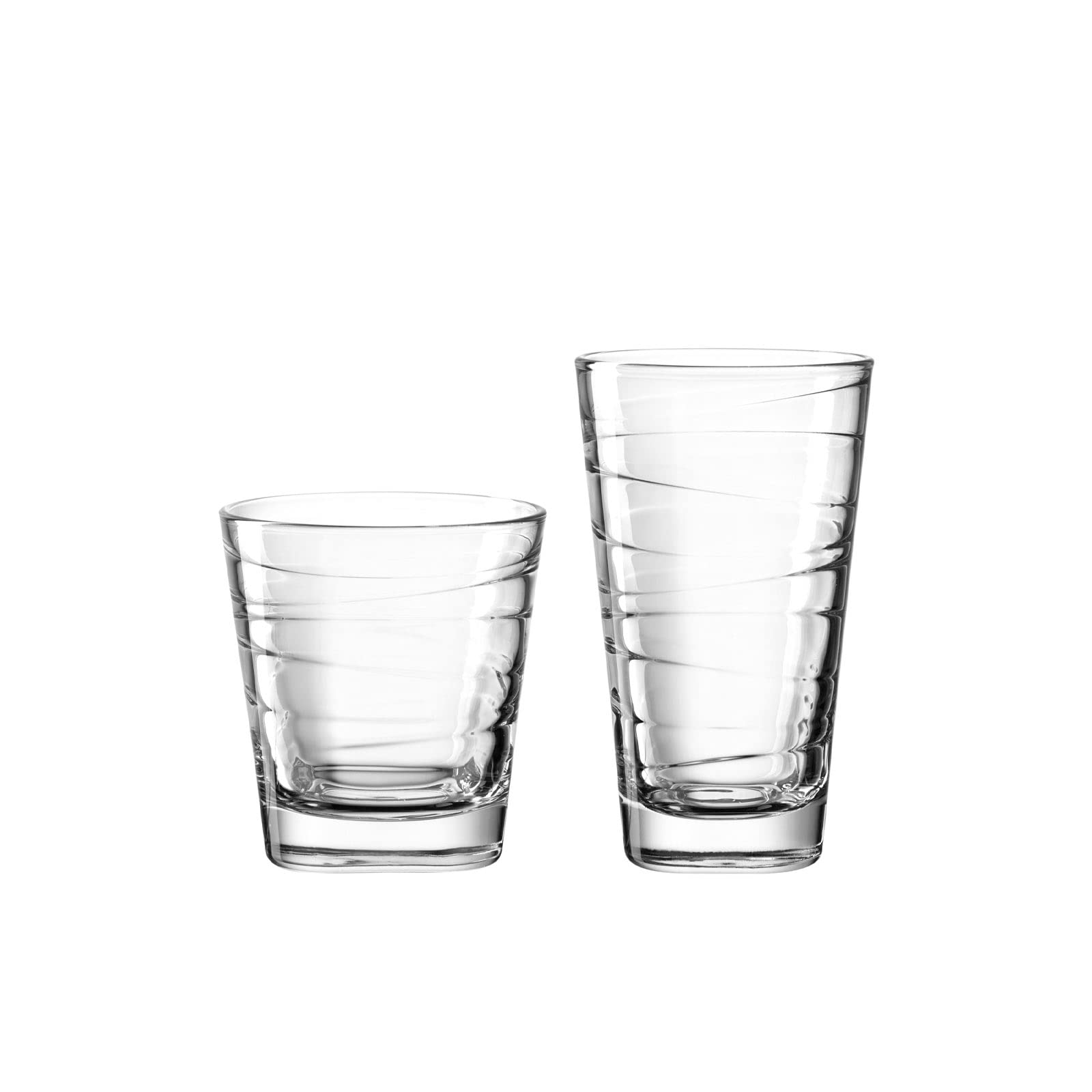 Leonardo Becherset Vario Struttura, 8-teilige Trinkgläser-Set, spülmaschinengeeignete Glas-Becher mit Muster, 4 Saftgläser 280 ml / 4 Wassergläser 250 ml
