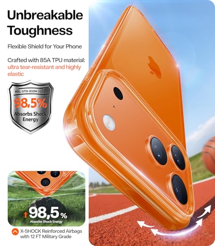 Image of TORRAS for iPhone 17 Pro Case Crystal Orange, Ultra-Thin