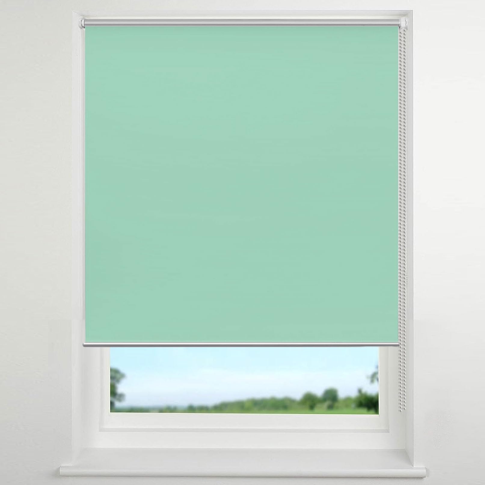 Roleta prywatna, bez wiercenia, 45 x 160 cm, izolacja na dzień i noc, z bocznym sznurkiem, kompletne akcesoria do domu, biura, kuchni, salonu, miękka, zielona