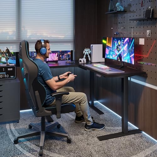 Image of SANODESK 63Inch L-Shaped Electric Standing Desk Motorized Corner Desk