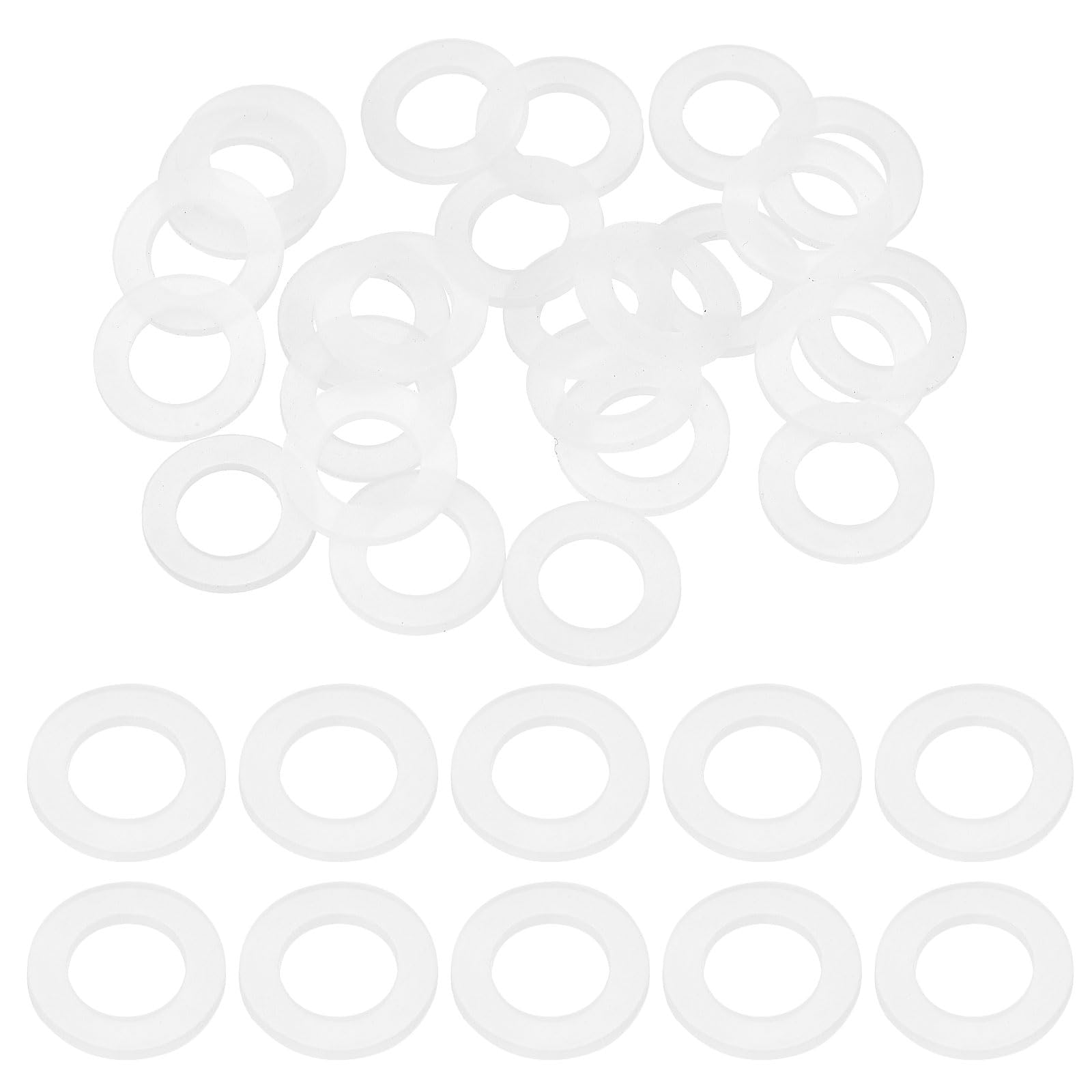 DEFANEX 25pcs M12 Silicone Flat Washer (12mm ID 20mm OD 2mm Thick) - Flexible O-Ring Sealing Fastener Spacer Gasket Washer Grommets Accessories for Faucet Water Hose Valve Pump