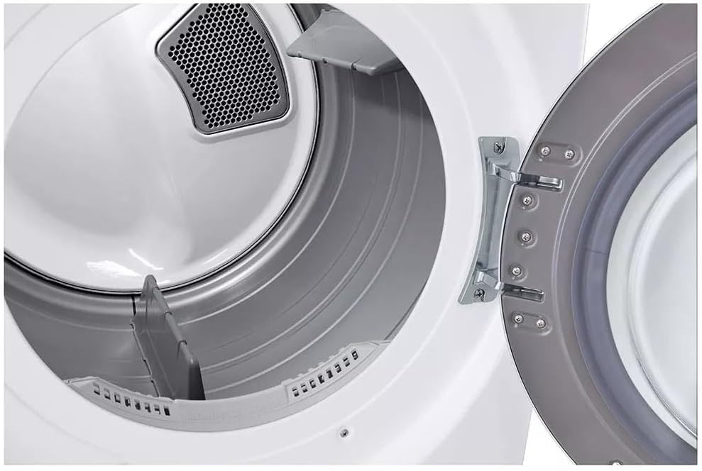 LG 7.4 Cu. Ft. Vented Stackable Gas Dryer in White with Sensor Dry