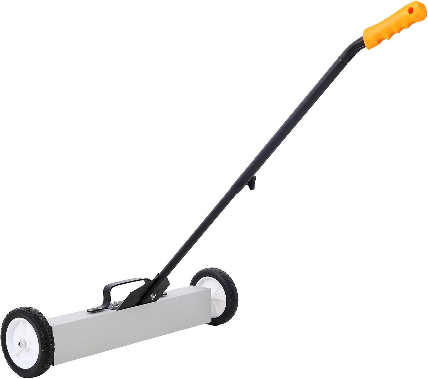 THRAKI 24'' Rolling Magnetic Sweeper, Heavy Duty Push-Type with Release for Nails Needles Screws Collection, 30 Pound Capacity Magnetic Pickup Sweeper