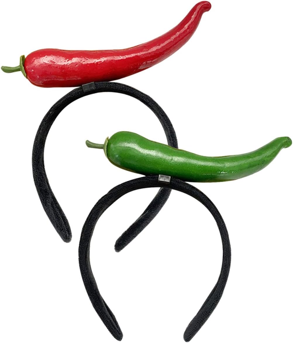 FRCOLOR 4 Pcs headband hair ties hair accessories for girls halloween costume makeup chili pepper hairband Vegetable hairband iron party cartoon vegetable hair decor pepper decor cute - Image 5