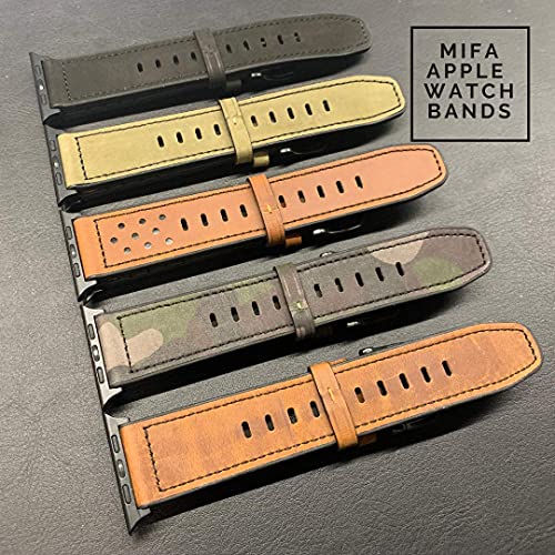 MIFA Made for Apple Watch Ultra 4/3/2/1 Band 49mm 46mm 45mm 44mm, Leather Silicone Hybrid iWatch bands for Men Replacement Loop Vintage Sports iWatch Strap for Series ultra 11 10 9 SE, Green by MODERN IDEAS FROM ABROAD - Used condition - Image 7