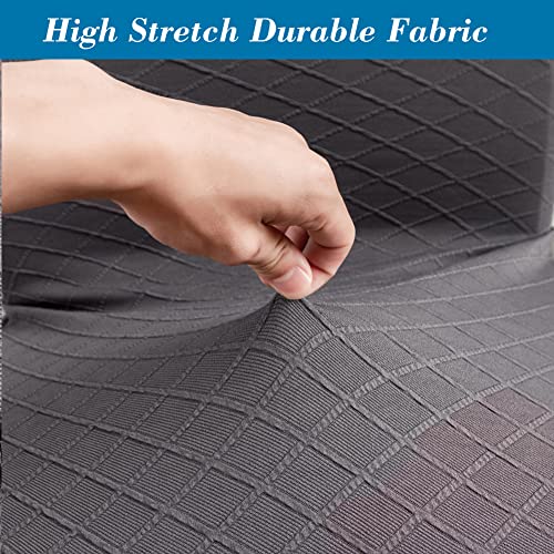 ANWUCHEN Stool Covers Rectangl,4 Pack Stretch Rectangle Bar Stool Covers Elastic Vanity Stool Cover Chair Seat Slipcovers Counter Stool Covers Saddle Seat Cover for Wooden Metal Bench (Dark gray)