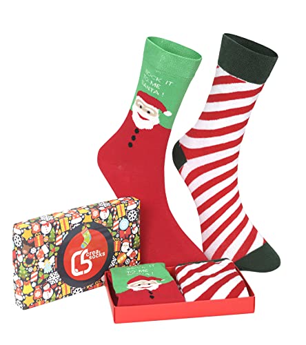 CREA SOCKS 2 pares de calcetines de Navidad regalos para hombres y mujeres divertidos calcetines de Navidad calcetines de regalo, dorado, L Cover