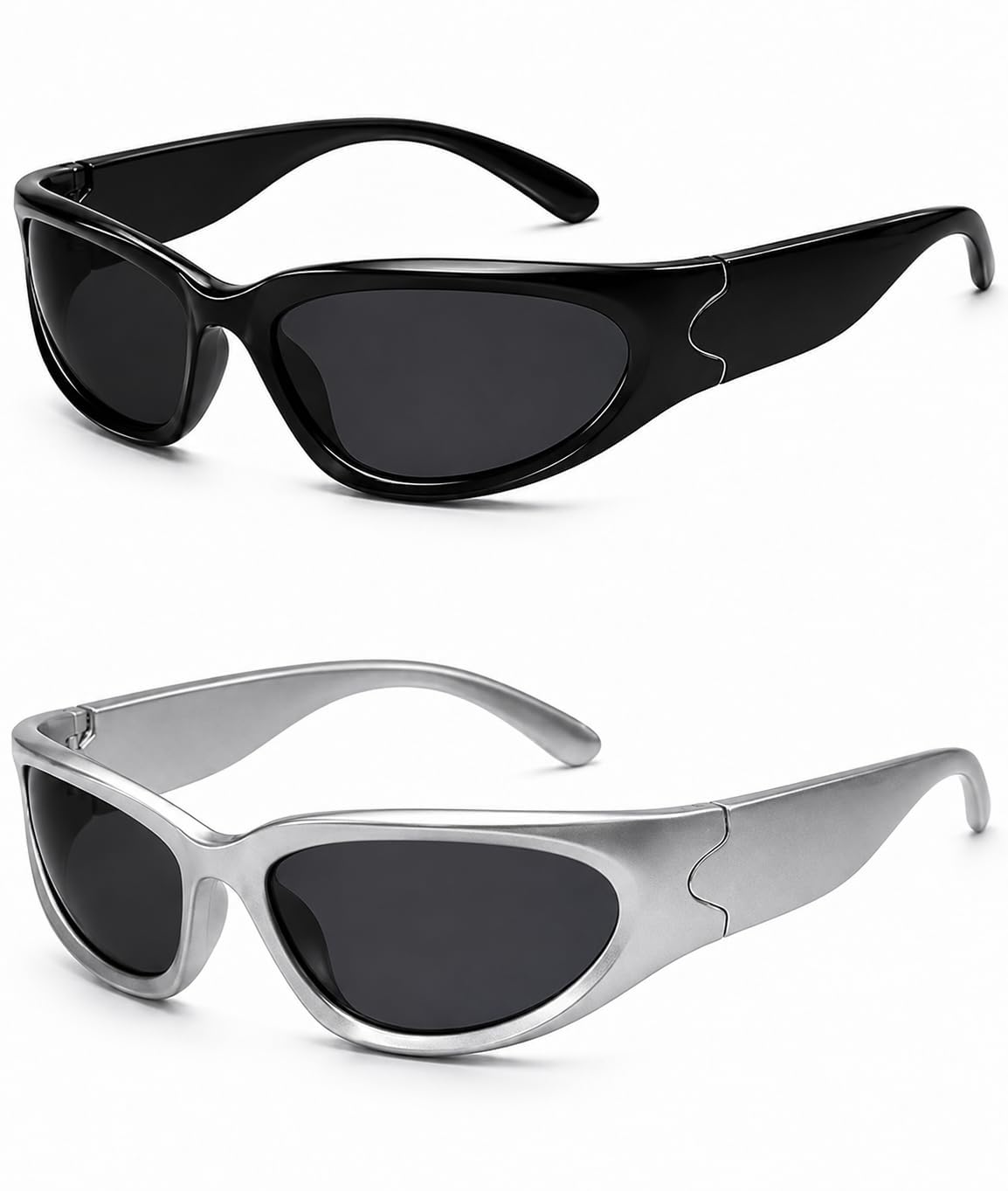 iflash Wrap Around Fashion Sunglasses for Men Women Trendy Swift Oval Dark Futuristic Sunglasses Shades Glasses Eyeglasses-picture-28