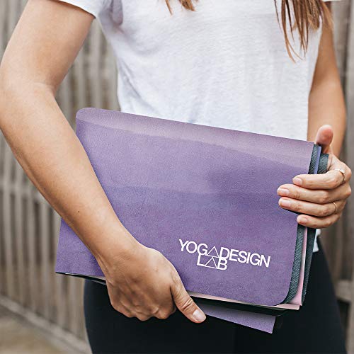 Yoga Design Lab | Travel Yoga Mat | 2-In-1 Mat+Towel | Lightweight, Foldable, Eco Luxury | Ideal For Hot Yoga, Bikram, Pilates, Barre, Sweat | 1.5Mm Thick | Includes Carrying Strap! (Breathe, 1.5Mm) #TOP3