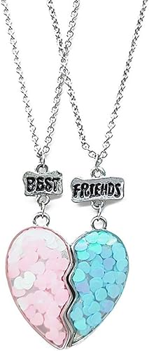 Miniatura 7 de MJartoria Collar BFF para 2 personas Collar con colgante de corazón a juego para mejores amigos para siempre, lindo regalo para el mejor amigo