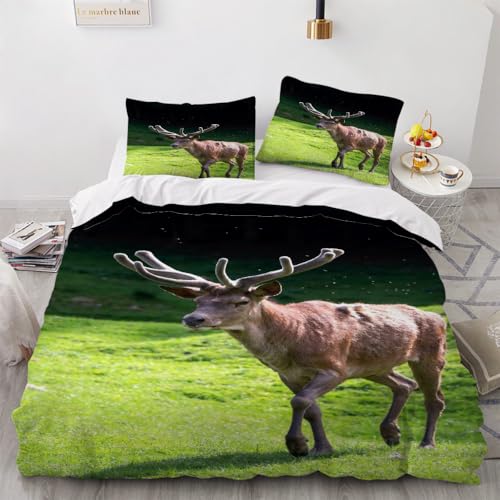 Generisch Bettwäsche Hirsch 140x200, Weihnachtsbettwäsche mit...